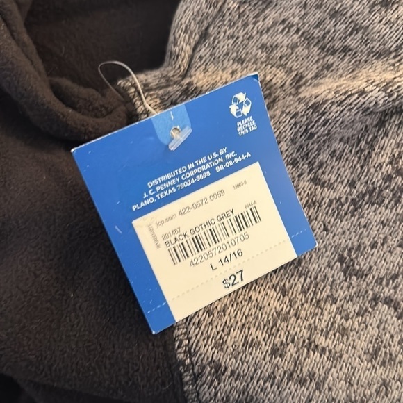 Arizona Black & Gray Long Sleeve Hoodie Sweatshirt Front Pocket Size Large New! - Picture 6 of 6